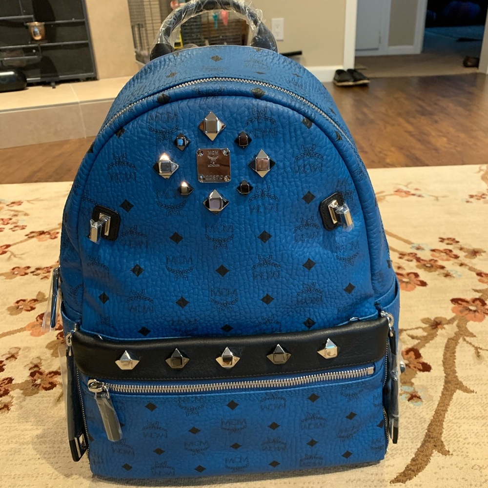 MCM Dual stark Backpack Munich blue brand new!